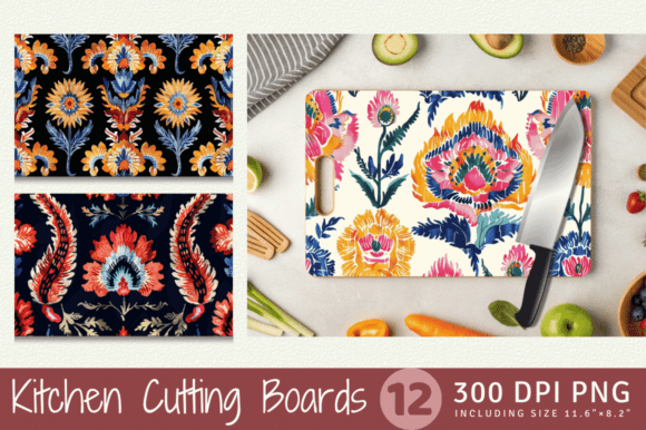 Ikat Embroidery Floral Cutting Boards Su Review