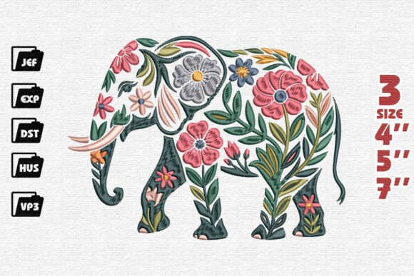 Review: Colorful Folk Art Floral Elephant Design