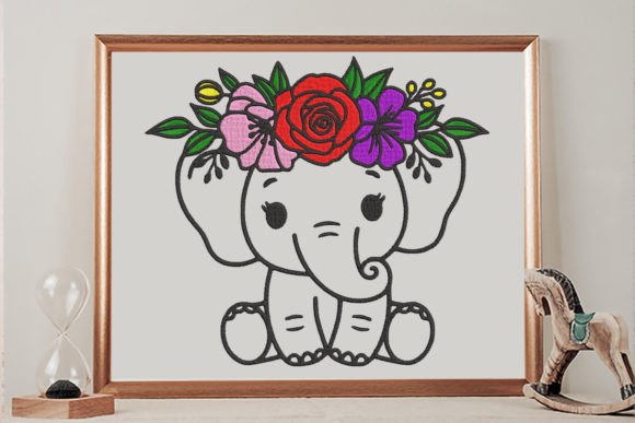 Review: Elephant with Floral Crown Embroidery Design