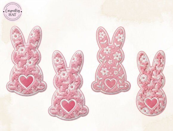 Review: Pink Floral Bunny Embroidery PNG for Spring Projects