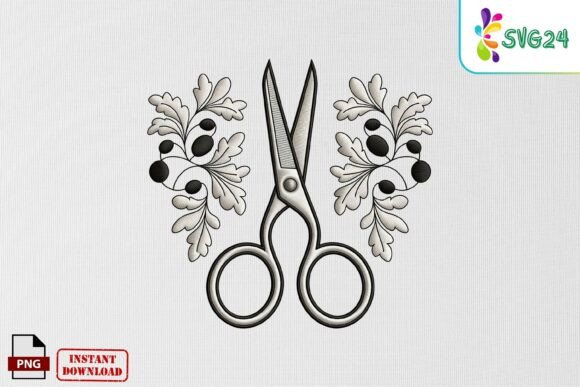 Review: Scissors Floral Embroidery PNG for Crafters