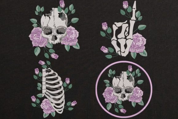 Review: Set of 4 Roses Skull and Skeleton Black