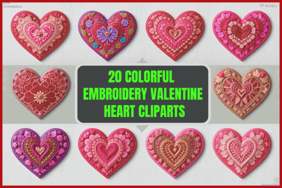 Reviewing 20 Embroidery Valentine Hearts Cliparts
