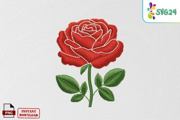Reviewing Red Rose Floral Stitch Embroidery PNG for Business