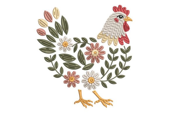 Reviewing the Floral Chicken Embroidery Design