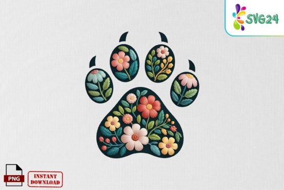 Reviewing the Floral Paw Print Embroidery PNG