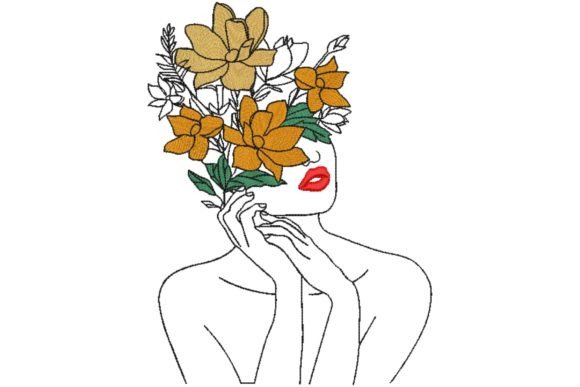 Reviewing the Young Woman with Floral Design