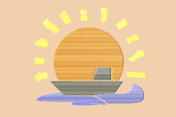 Sunset Fishing Boat Embroidery: A Designer’s Review